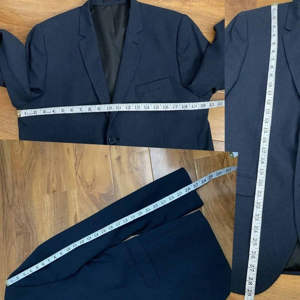 Topman Navy Blue Textured Blazer Sport Coat Suit Jacket Wedding Formal Prom 44R